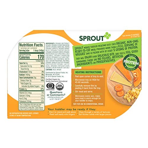 Sprout Organic Toddler Meal Butternut Mac &Amp; Cheese 5 Ounce Pack