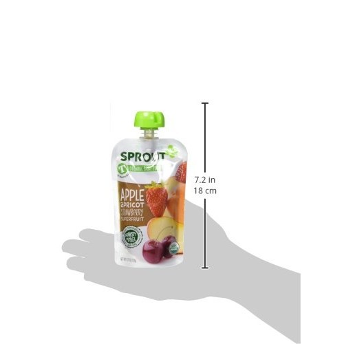 Sprout Organic Toddler Puree Pouches, Apple Apricot Strawberry S