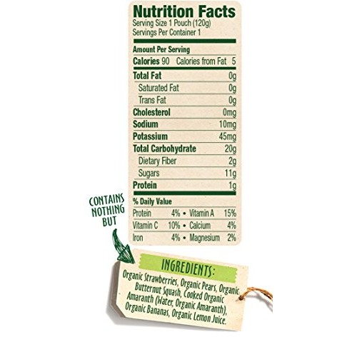 Sprout Organic Toddler Puree Pouches, Strawberry Pear Butternut