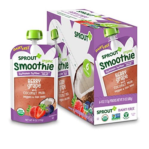 Sprout Organic Toddler Smoothie, Dairy Free Berry Grape, 4 Oz, P