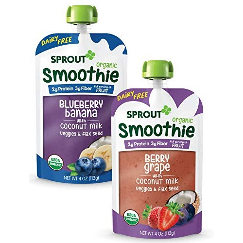 Sprout Organic Toddler Smoothie Non-Dairy Variety 4 Oz Pouches