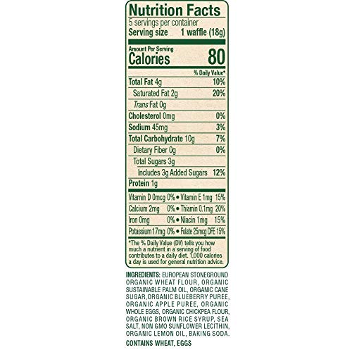 Sprout Organic Wafflez, Blueberry Apple, Box Of 5 Toddler Snacks