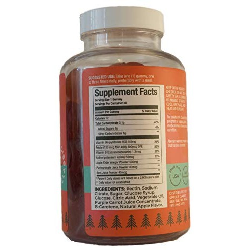 Apple Cider Vinegar Gummies - 60 Day Supply, 500Mg Acv, Made In