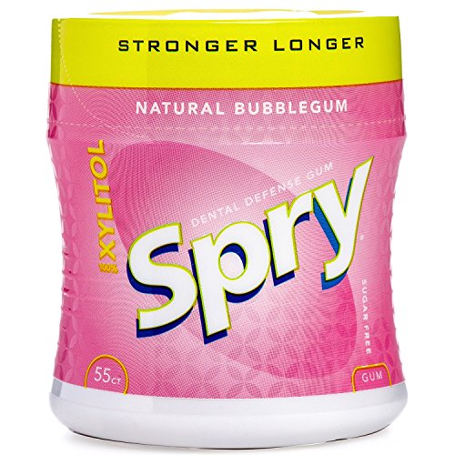 Spry Xylitol Gum, Stronger Longer Bubble Gum, 55Ct