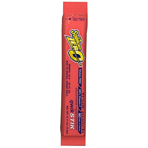 Sqwincher 060102-FP Zero Qwik Stik Powder, 20 oz, Red, Standard ...