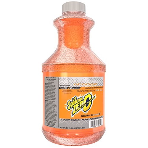 Sqwincher Zero Liquid Concentrate, Orange, 64 Fl Oz Case Of 6