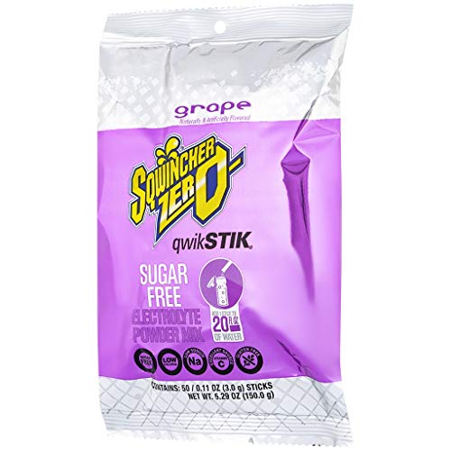 Sqwincher Zero Qwik Stik Sugar Free, Grape, .11 Oz Pack Of 50