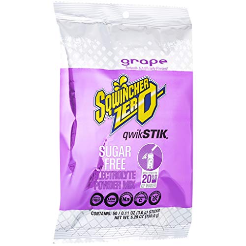 Sqwincher Zero Qwik Stik Sugar Free, Grape, .11 Oz Pack Of 50