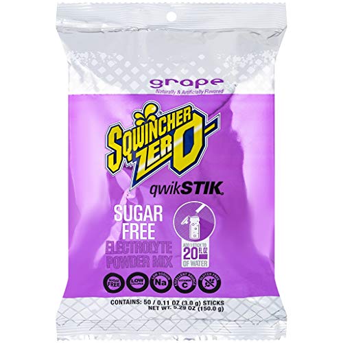 Sqwincher Zero Qwik Stik Sugar Free, Grape, .11 Oz Pack Of 50