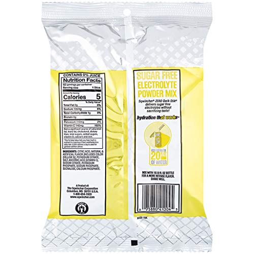 Sqwincher Zero Qwik Stik Sugar Free, Lemonade, .11 Oz Pack Of 50