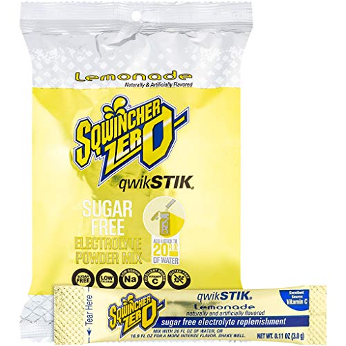 Sqwincher Zero Qwik Stik Sugar Free, Lemonade, .11 Oz Pack Of 50