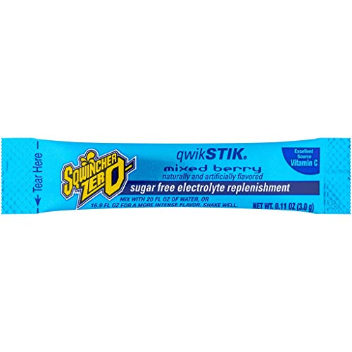 Sqwincher Zero Qwik Stik Sugar Free, Mixed Berry, .11 0Z Pack O