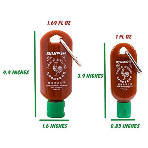 Sriracha Keychain Combo Pack 1.69 Ounce And 1 Ounce, Sauce Not
