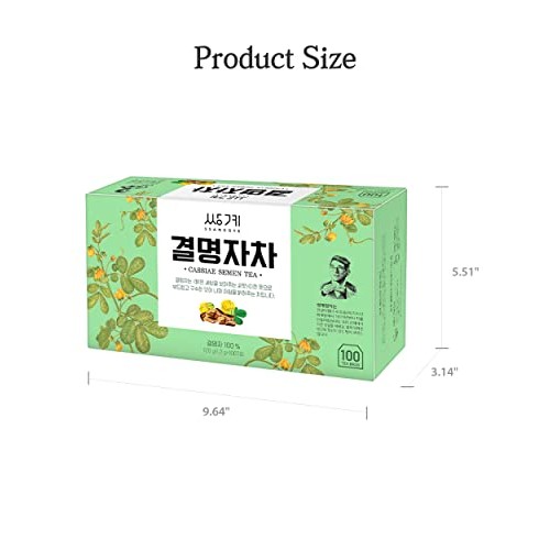 Ssanggye Tea Cassia Seed Tea 1.2g X 100 Tea Bags, Bulk Size Prem...
