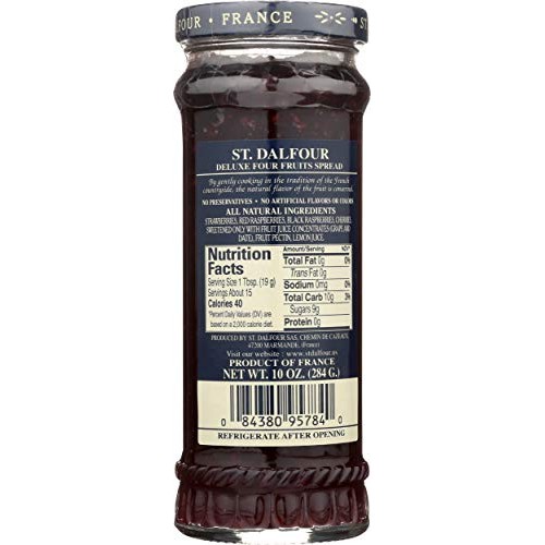 St. Dalfour Four Fruits Fruit Spread, 10 Ounce