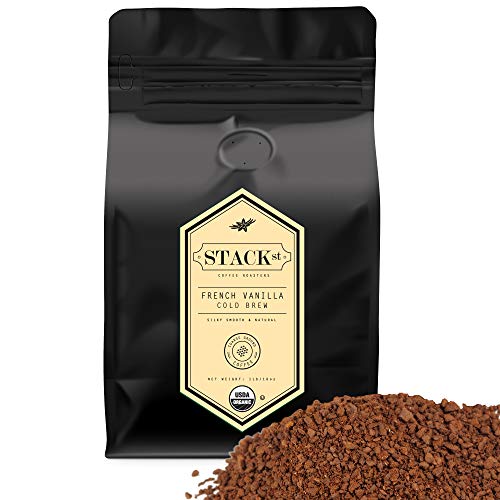 Organic French Vanilla Flavored Cold Brew Coffee Coarse Ground 1