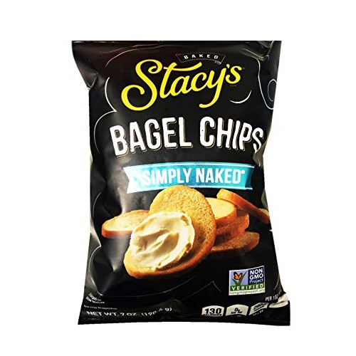 Stacys Non Gmo Baked Bagel Chips 7Oz, 2 Pack Simply Naked