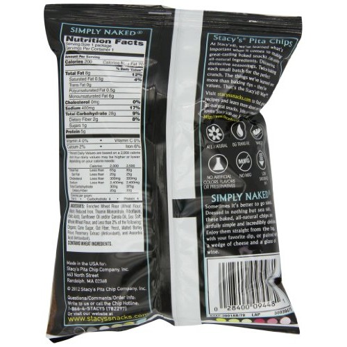 Stacys Simply Naked Pita Chips, 1.5 Ounce Bags Pack Of 24