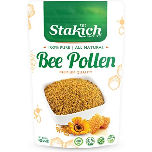 Stakich Bee Pollen Granules - 1 Pound 16 Ounce - Pure, Natural