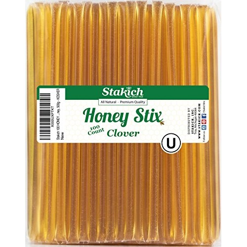 Stakich Clover Honey Stix - Pure U.S. Grade A Honey, 100 Sticks