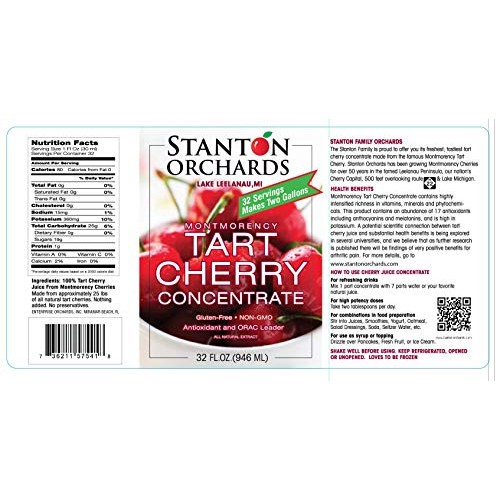 Montmorency tart cherry concentrate - Unsweetened 100% Juice Con...