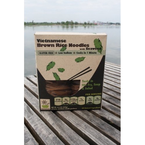 Gluten Free Vietnamese Brown Rice Noodles With Seaweed, 8.6 Oz,
