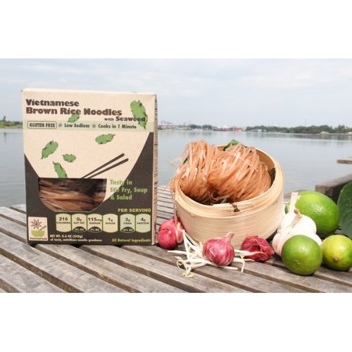 GLUTEN FREE Vietnamese Brown Rice Noodles with Seaweed, 8.6
