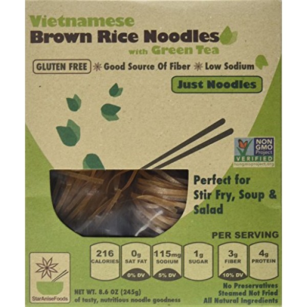 Star Anise Foods Vietnamese Brown Rice Noodles with Organic Gree...