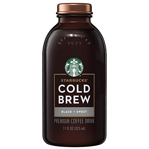Starbucks Cold Brew Coffee, Black Sweetened, 11 Oz Glass Bottles