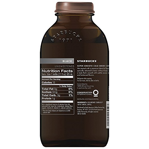 Starbucks Cold Brew Coffee, Black Unsweetened, 11 Oz Glass Bottl