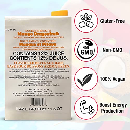 Starbucks Mango Dragonfruit Base Juice Double Strength Concentra