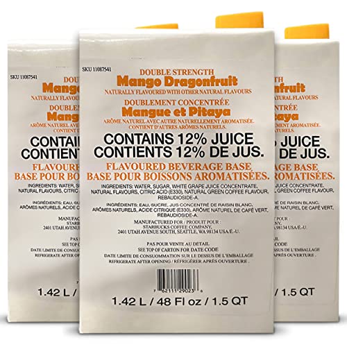 Starbucks Mango Dragonfruit Base Juice Double Strength Concentra