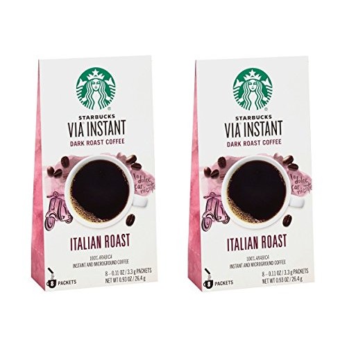 2 Pack Starbucks Via Ready Brew, Italian Dark Roast Instant Co