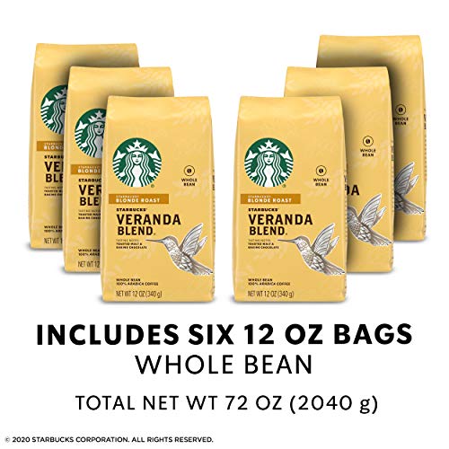 Starbucks Blonde Roast Whole Bean Coffee — Veranda Blend — 100% Starbucks Blonde Roast Whole Bean Coffee — Veranda Blend — 100%