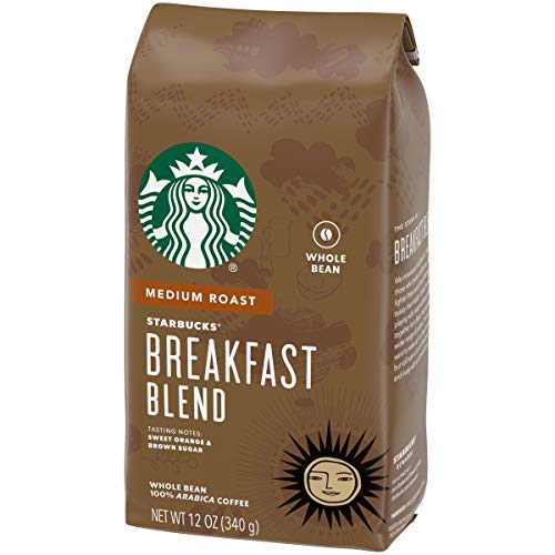 Starbucks Breakfast Blend Coffee Medium, Whole Bean, 12-Ounce