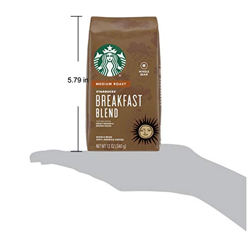 Starbucks Breakfast Blend Coffee Medium, Whole Bean, 12-Ounce