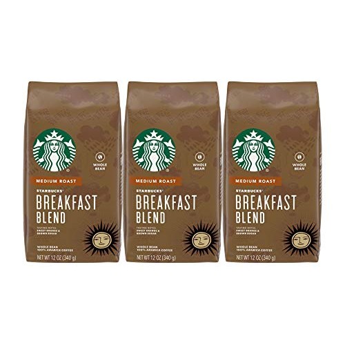 Starbucks Breakfast Blend Coffee Medium, Whole Bean, 12-Ounce