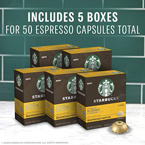 Starbucks By Nespresso Blonde Roast Espresso 50-Count Single Se