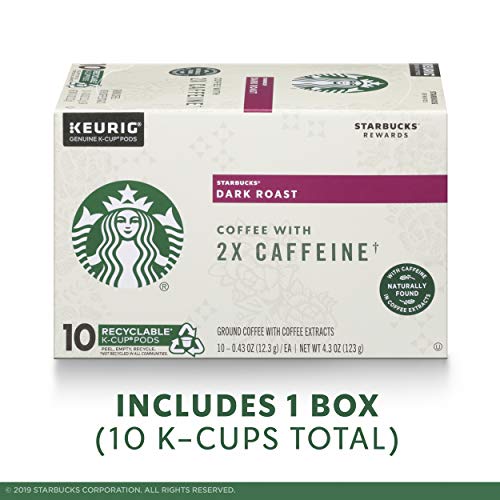 Starbucks Dark Roast Coffee K-Cups With 2X Caffeine | Coffee Pod
