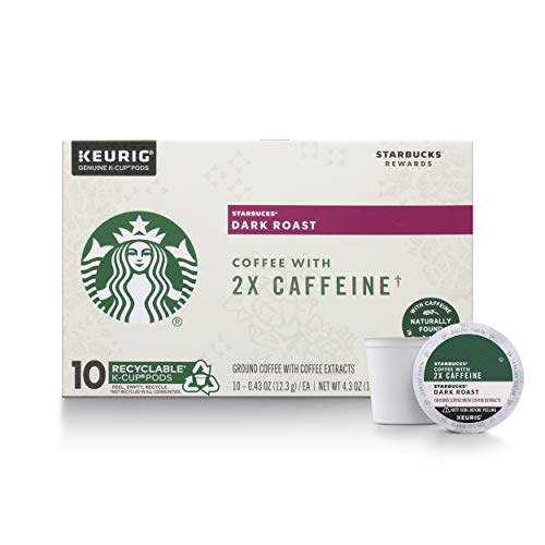 Starbucks Dark Roast Coffee K-Cups With 2X Caffeine | Coffee Pod
