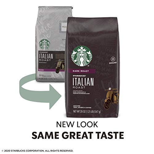 Starbucks Italian Roast Dark Roast Ground Coffee, 20 Ounce Pack