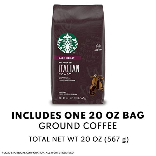 Starbucks Italian Roast Dark Roast Ground Coffee, 20 Ounce Pack
