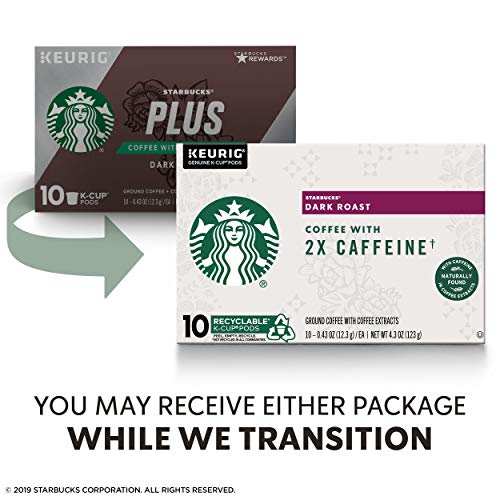 Starbucks Dark Roast K-Cup Coffee Pods With 2X Caffeine — For Ke