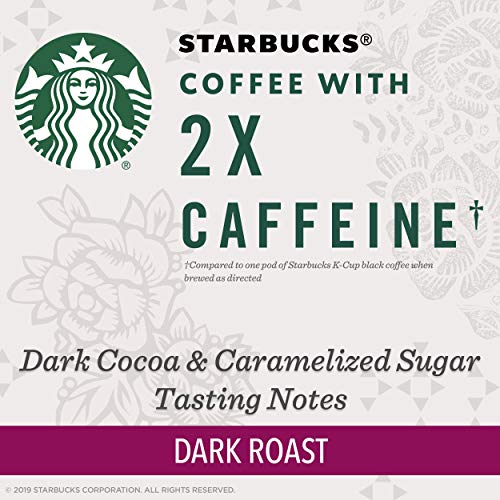 Starbucks Dark Roast K-Cup Coffee Pods With 2X Caffeine — For Ke