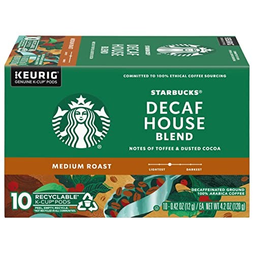 Starbucks Decaf House Blend Coffee K-Cup Pods, Medium Roast Deca