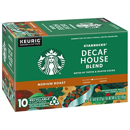 Starbucks Decaf House Blend Coffee K-Cup Pods, Medium Roast Deca