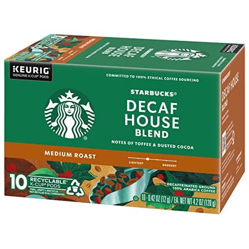 Starbucks Decaf House Blend Coffee K-Cup Pods, Medium Roast Deca