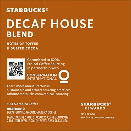 Starbucks Decaf House Blend Coffee K-Cup Pods, Medium Roast Deca