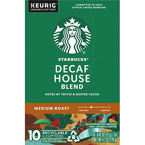Starbucks Decaf House Blend Coffee K-Cup Pods, Medium Roast Deca