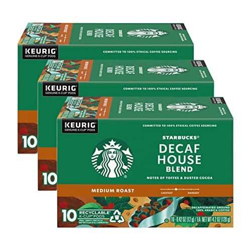 Starbucks Decaf House Blend Coffee K-Cup Pods, Medium Roast Deca